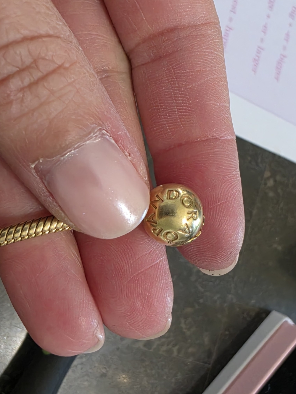 Pandora Gold Plated 7inch Charm Bracelet